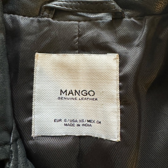 MANGO Lambskin Leather Moto Jacket - Picture 2 of 7